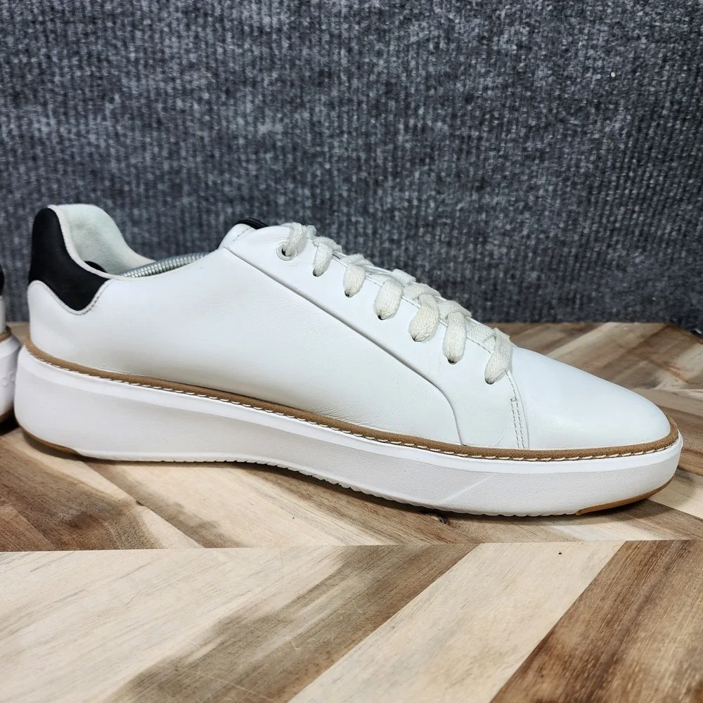 Cole Haan GrandPro Topspin Mens 12  White Leather Sneakers Shoes C34226